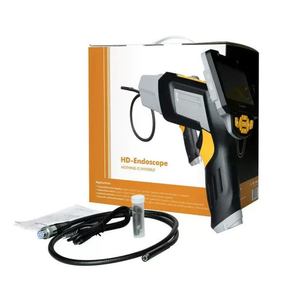 Cámara de inspección-endoscopio de mano con pantalla LCD de 4,3 pulgadas- sonda flexible-resistente al agua- para inspección de tuberías