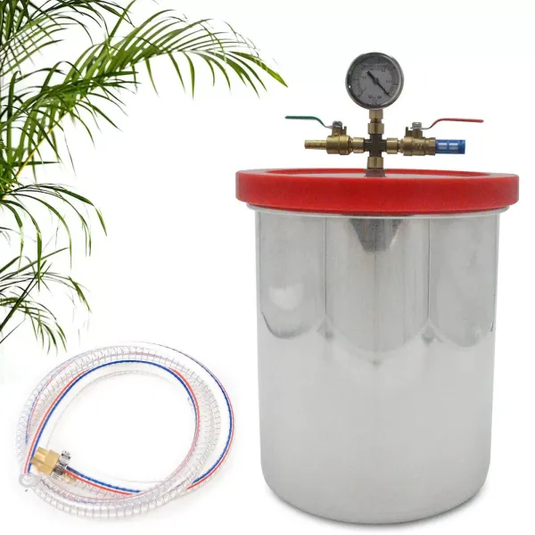 CNCEST Trampa de resina,caldera de vacío de acero inoxidable 3 Gallones 12L cámara de desgasificación + calibre de vacío CNCEST Trampa de resina,caldera de vacío de acero inoxidable 3 Gallones 12L cámara de desgasificación + calibre de vacío