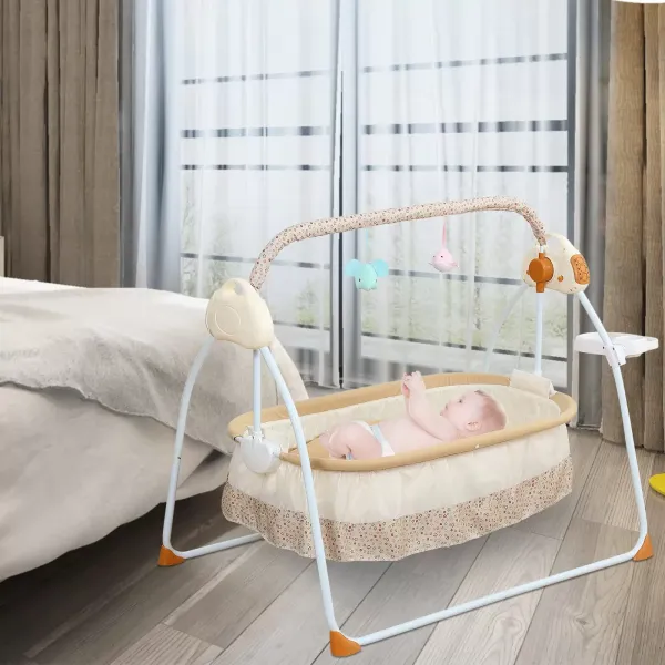 Cuna eléctrica, Mecedora automática, Cama con control remoto, Portable con música 0-18 meses Bebés recién nacidos