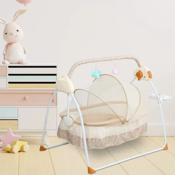 Cuna eléctrica, Mecedora automática, Cama con control remoto, Portable con música 0-18 meses Bebés recién nacidos