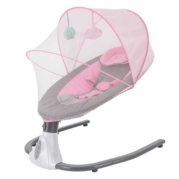 Silla mecedora para bebés de 0 a 12 meses, 3 a 12 kg, color rosa