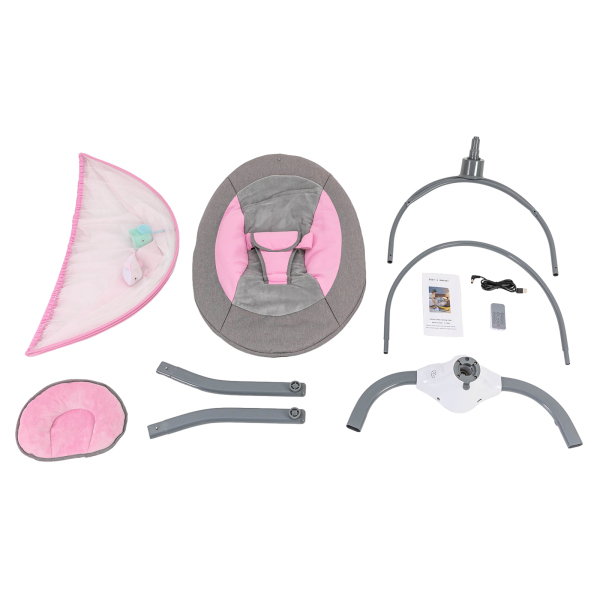 Silla mecedora para bebés de 0 a 12 meses, 3 a 12 kg, color rosa