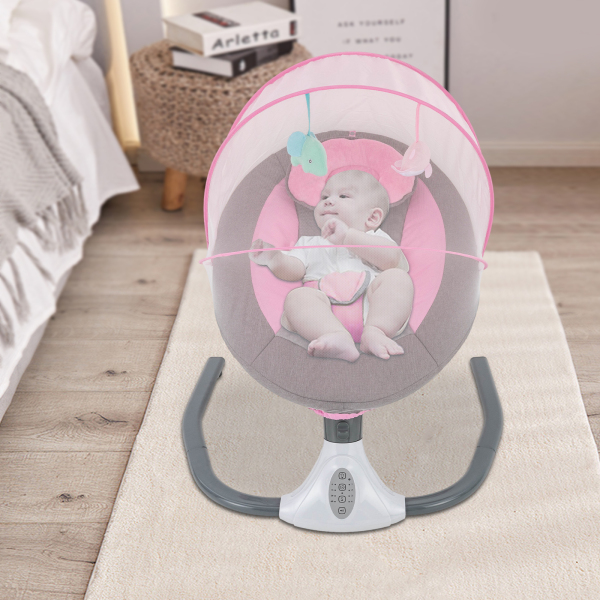 Silla mecedora para bebés de 0 a 12 meses, 3 a 12 kg, color rosa