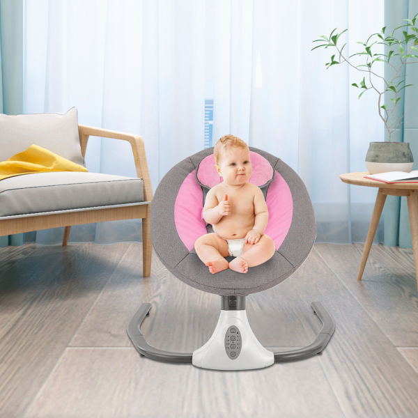 Silla mecedora para bebés de 0 a 12 meses, 3 a 12 kg, color rosa Silla mecedora para bebés de 0 a 12 meses, 3 a 12 kg, color rosa