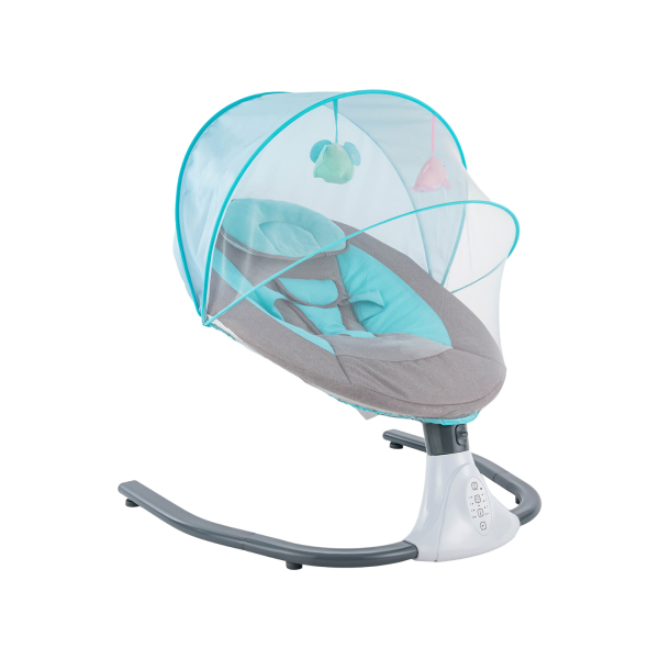 Balancín para bebé, electrónico, mecedora Bluetooth, columpio para bebés con música USB y juguetes para 0-12 meses, 3-12 kg, azul Balancín para bebé, electrónico, mecedora Bluetooth, columpio para bebés con música USB y juguetes para 0-12 meses, 3-12 kg, azul