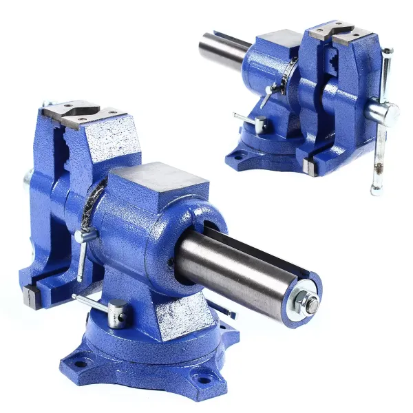 Tornillo de banco profesional grande giratorio de 100 mm para máquina fresadora, 2 ejes, mordaza de acero (100 mm)