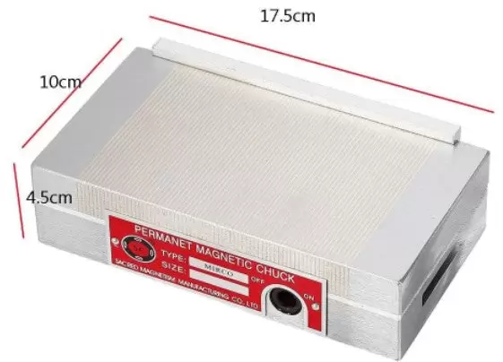 100 x 175 mm, forro magnético de alta precisión, placa tensora mecánica, revestimiento magnético permanente