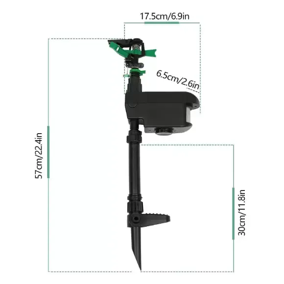 Ahuyentador solar de animales, aspersor de agua, sensor de espantapájaros, detector de movimiento, resistente a la intemperie, alcance de 30 pies Ahuyentador solar de animales, aspersor de agua, sensor de espantapájaros, detector de movimiento, resistente a la intemperie, alcance de 30 pies