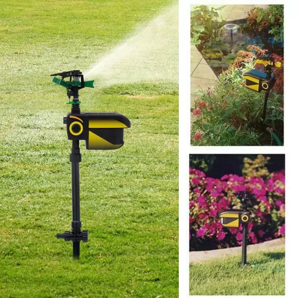 Ahuyentador solar de animales, aspersor de agua, sensor de espantapájaros, detector de movimiento, resistente a la intemperie, alcance de 30 pies Ahuyentador solar de animales, aspersor de agua, sensor de espantapájaros, detector de movimiento, resistente a la intemperie, alcance de 30 pies