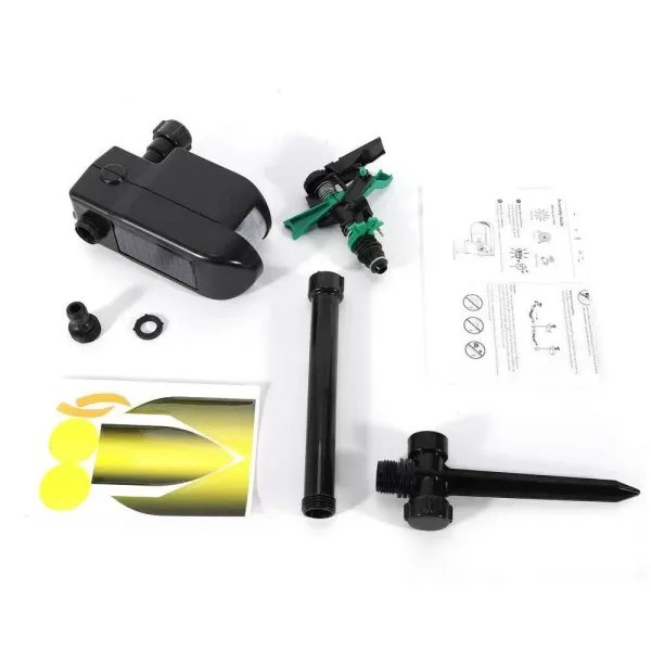 Ahuyentador solar de animales, aspersor de agua, sensor de espantapájaros, detector de movimiento, resistente a la intemperie, alcance de 30 pies