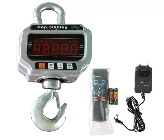 CNCEST Báscula digital de grúa de alto rendimiento, 3000 kg (3 toneladas) con pantalla LED