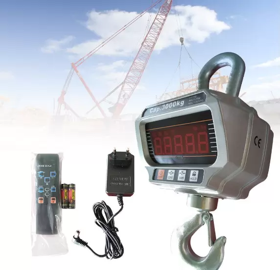 CNCEST Báscula digital de grúa de alto rendimiento, 3000 kg (3 toneladas) con pantalla LED