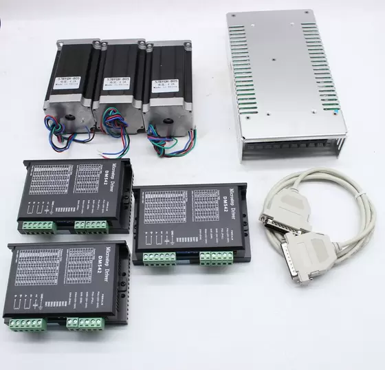Motor paso a paso Nema 23 de 3 ejes + controlador de DM542A 4.2A + fuente de alimentación, kit de máquina de grabado para fresa
