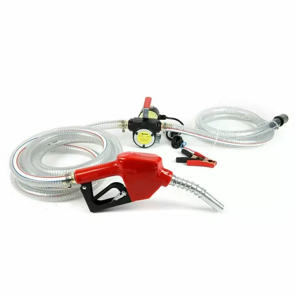 Bomba diésel automática de 12 V, 175 W, 45 l/min, con tubo de salida de aceite de alambre de acero transparente