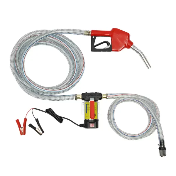 Bomba diésel automática de 12 V, 175 W, 45 l/min, con tubo de salida de aceite de alambre de acero transparente