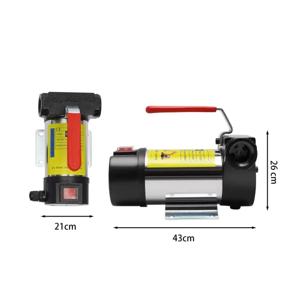 Bomba diésel automática de 12 V, 175 W, 45 l/min, con tubo de salida de aceite de alambre de acero transparente