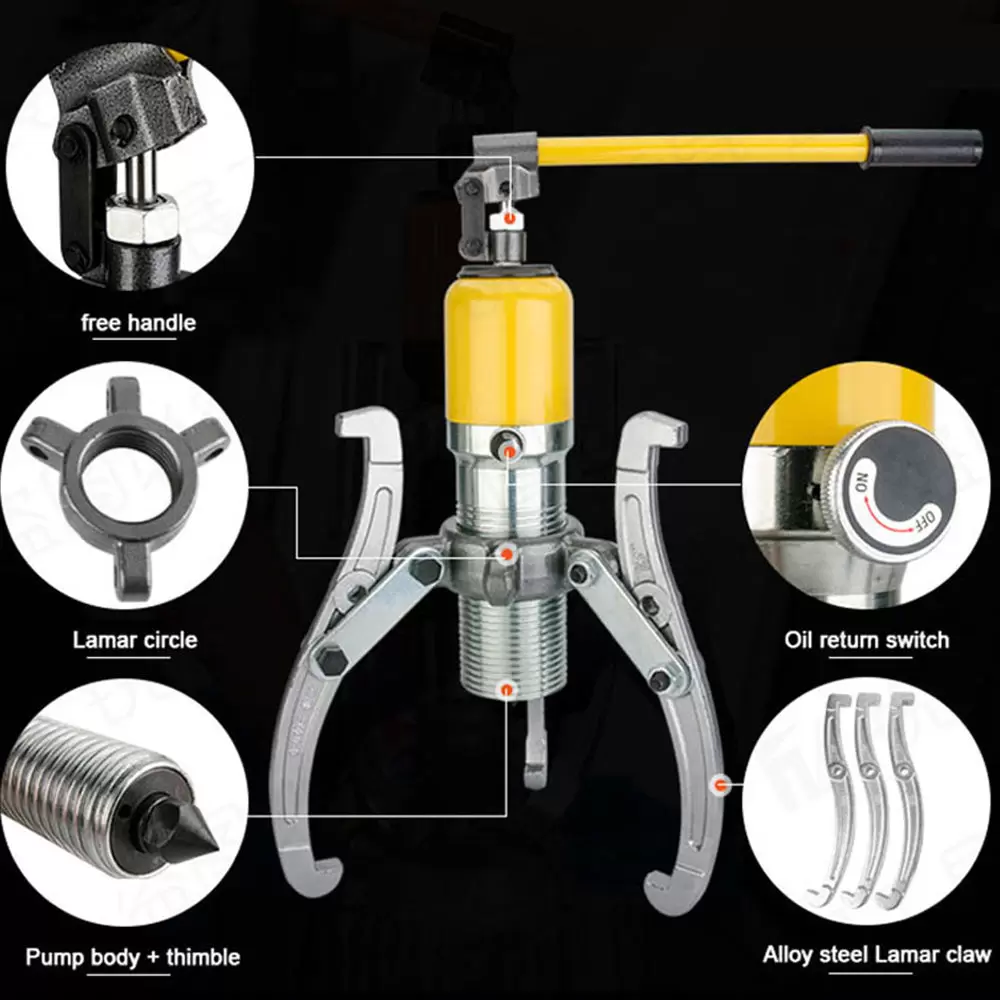 Extractor hidráulico de 3 brazos, 20T, extractor hidráulico de bujes de rueda