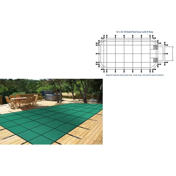 Cubiertas de seguridad rectangulares para alberca de invierno de malla de sombreado para piscina sólida