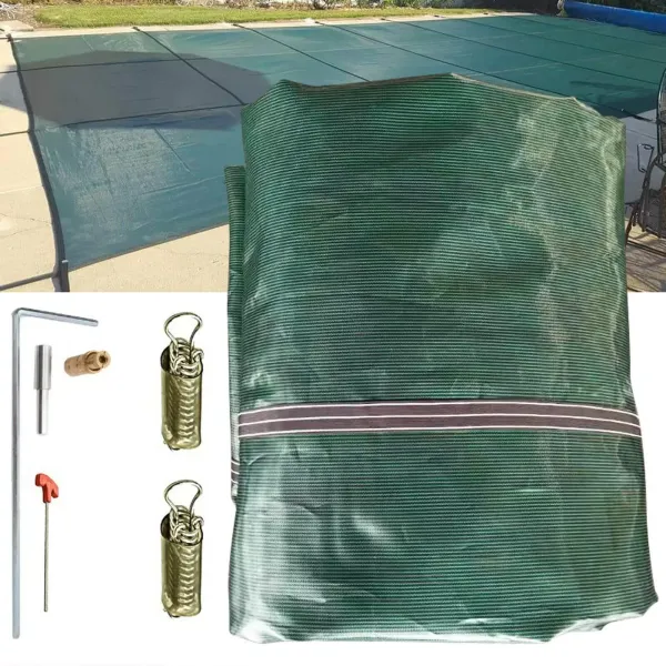 Cubiertas de seguridad rectangulares para alberca de invierno de malla de sombreado para piscina sólida Cubiertas de seguridad rectangulares para alberca de invierno de malla de sombreado para piscina sólida