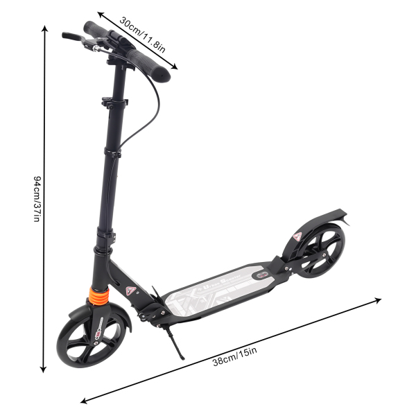 Patinete plegable de ciudad con doble suspensión, altura ajustable, herramienta de transporte, para adultos y niños