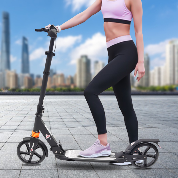 Patinete plegable de ciudad con doble suspensión, altura ajustable, herramienta de transporte, para adultos y niños