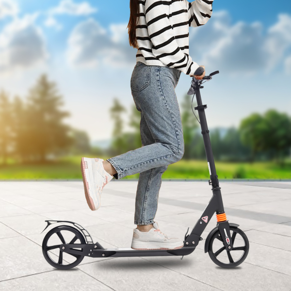 Patinete plegable de ciudad con doble suspensión, altura ajustable, herramienta de transporte, para adultos y niños Patinete plegable de ciudad con doble suspensión, altura ajustable, herramienta de transporte, para adultos y niños