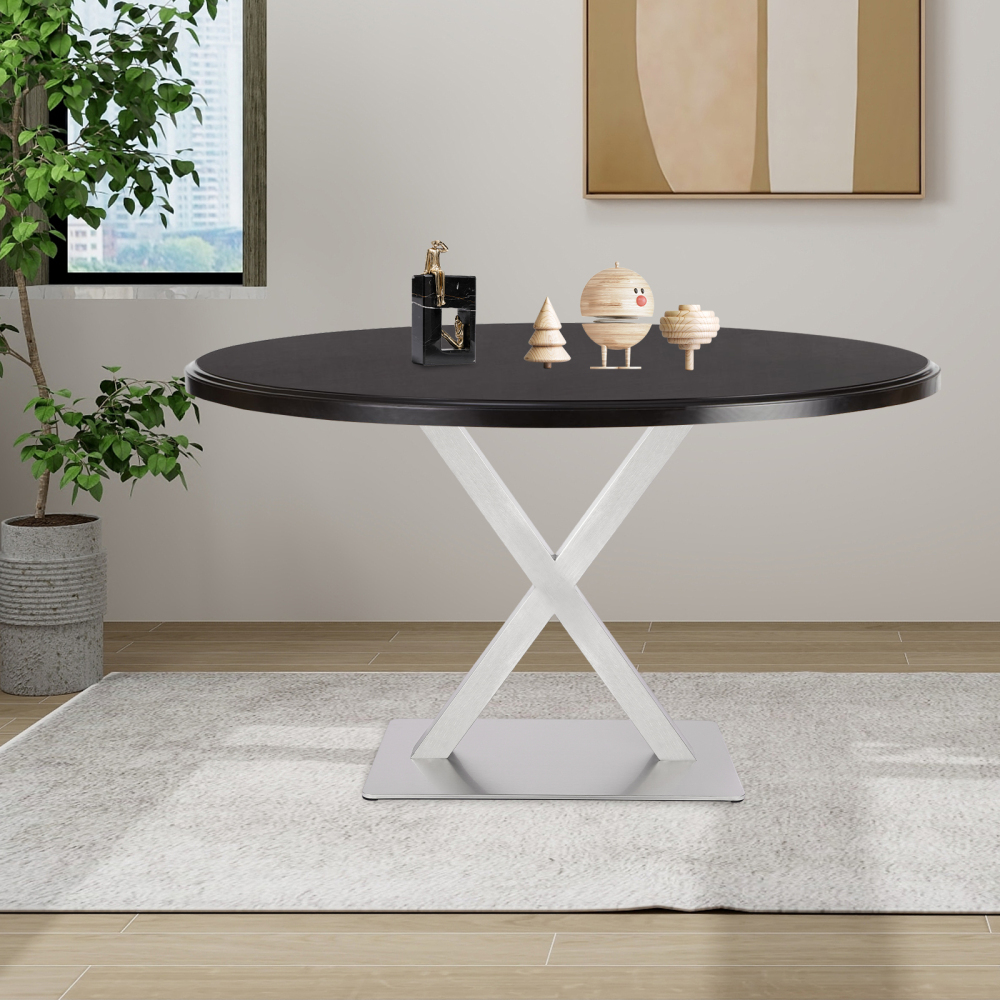 Patas de mesa de metal en forma de V, pie de mesa en X, color plateado, acero inoxidable, altura 70 cm/70 cm, forma de X 72 cm