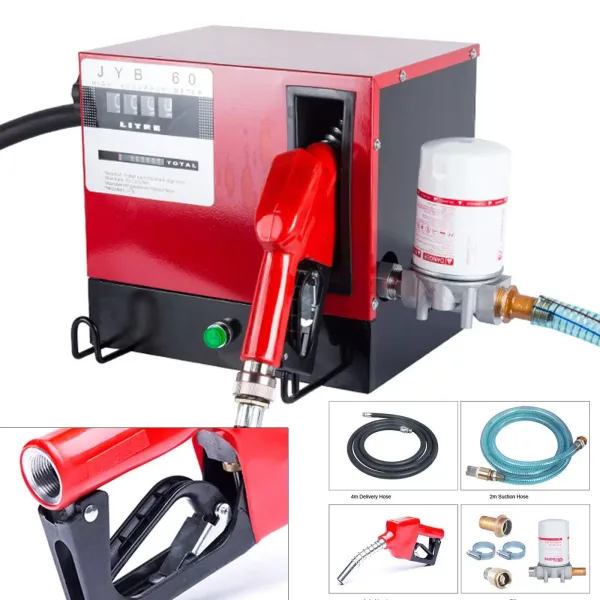 Bomba diésel de 230 V, 550 W, 60 l/min, autoaspirante, con pistola de extracción automática