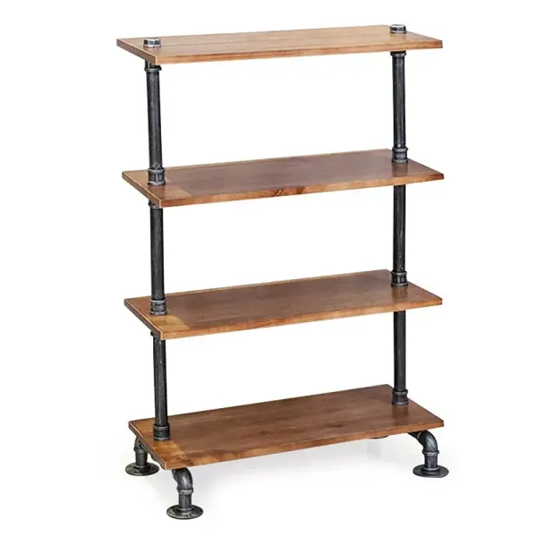 CNCEST estantería de pie,Estantería industrial de 4 niveles para salón, dormitorio, zapatos, bolsos, libros,70 x 30 x 124 cm