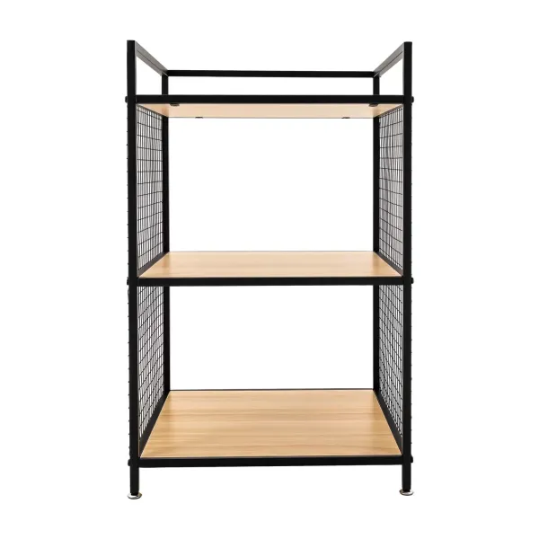Mesa para impresora con soporte de 3 niveles, marco de metal, para fotocopiadora, escáner, con malla de metal, color negro