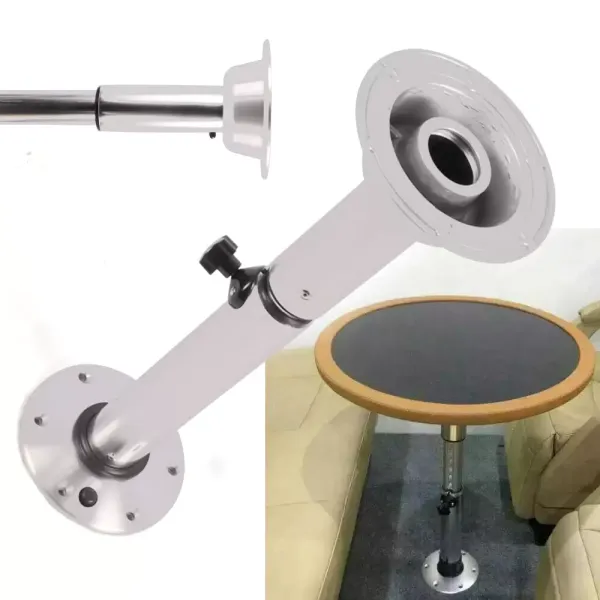 Pie de mesa, mesa de barco, mesa de cabina, soporte de mesa extraíble, altura ajustable, 565 mm - 720 mm, de aluminio + ABS Pie de mesa, mesa de barco, mesa de cabina, soporte de mesa extraíble, altura ajustable, 565 mm - 720 mm, de aluminio + ABS
