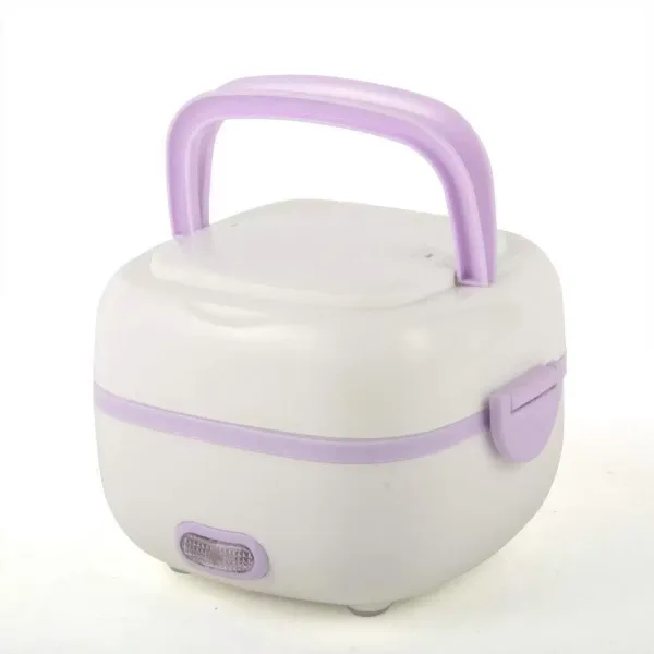 Olla arrocera de 1L, fiambrera eléctrica multifunción, 200 W para huevos al vapor, verduras, carne, morado