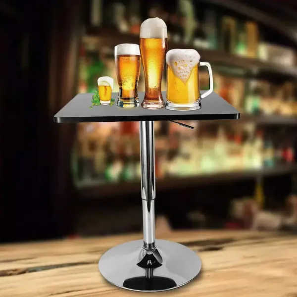 Mesa de bar cuadrada de estilo moderno, giratoria, para fiestas, comedor, cocina, altura regulable Mesa de bar cuadrada de estilo moderno, giratoria, para fiestas, comedor, cocina, altura regulable