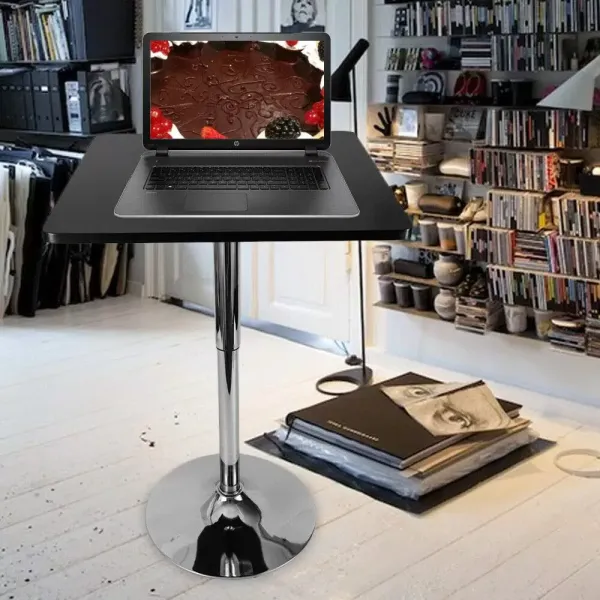 Mesa de bar cuadrada de estilo moderno, giratoria, para fiestas, comedor, cocina, altura regulable Mesa de bar cuadrada de estilo moderno, giratoria, para fiestas, comedor, cocina, altura regulable
