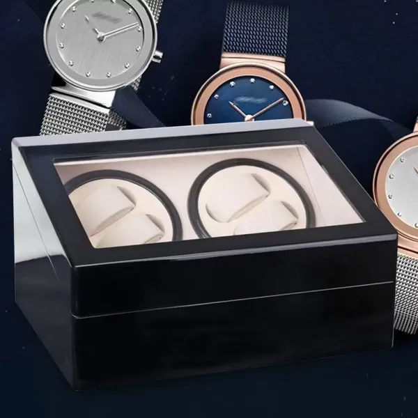 CNCEST Caja giratoria para relojes automáticos de lujo- caja de almacenamiento para relojes- silenciosa (4 + 6 relojes)