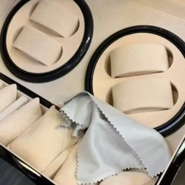CNCEST Caja giratoria para relojes automáticos de lujo- caja de almacenamiento para relojes- silenciosa (4 + 6 relojes)