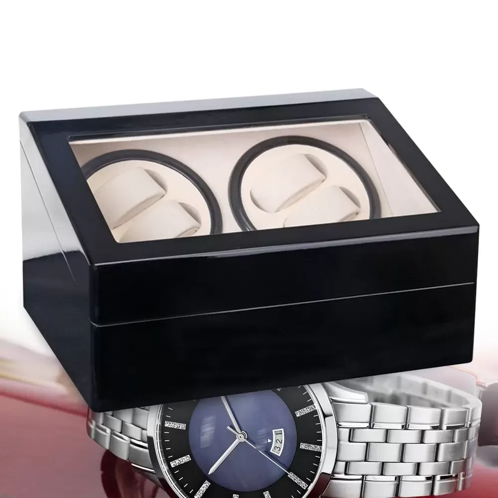 CNCEST Caja giratoria para relojes automáticos de lujo- caja de almacenamiento para relojes- silenciosa (4 + 6 relojes)