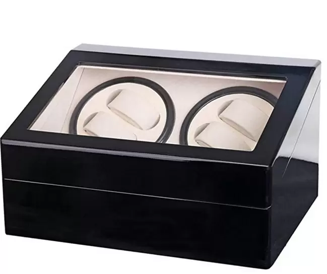 CNCEST Caja giratoria para relojes automáticos de lujo- caja de almacenamiento para relojes- silenciosa (4 + 6 relojes)
