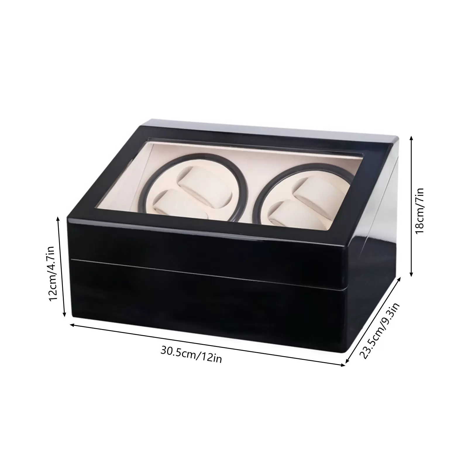 CNCEST Caja giratoria para relojes automáticos de lujo- caja de almacenamiento para relojes- silenciosa (4 + 6 relojes)