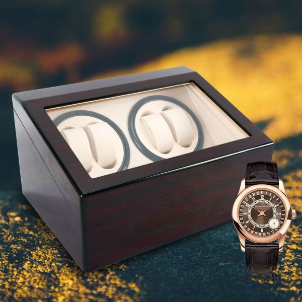 Expositor giratorio para relojes 4 + 6 relojes, caja de relojes de imitación madera
