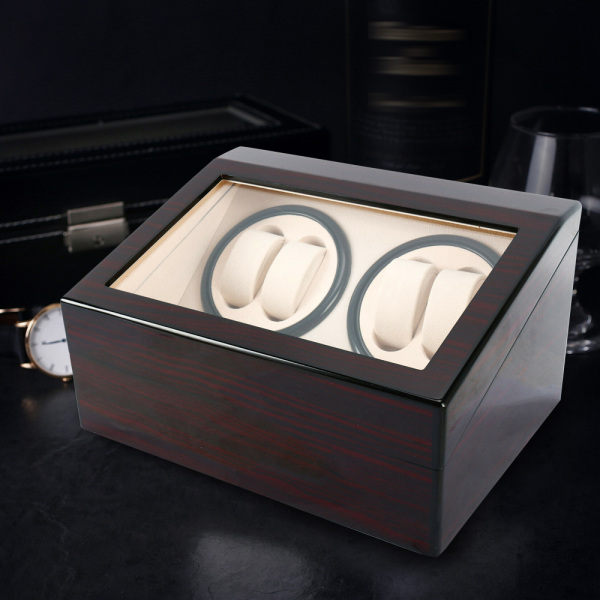 Expositor giratorio para relojes 4 + 6 relojes, caja de relojes de imitación madera Expositor giratorio para relojes 4 + 6 relojes, caja de relojes de imitación madera
