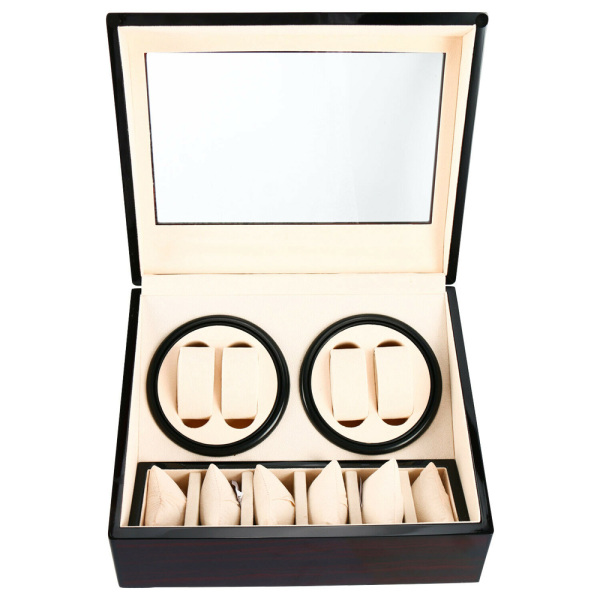 Expositor giratorio para relojes 4 + 6 relojes, caja de relojes de imitación madera Expositor giratorio para relojes 4 + 6 relojes, caja de relojes de imitación madera