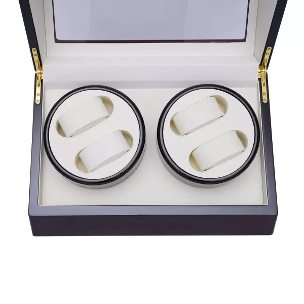 Caja giratoria para relojes automáticos, para 4 relojes, caja para guardar gafas, presentación con escaparate