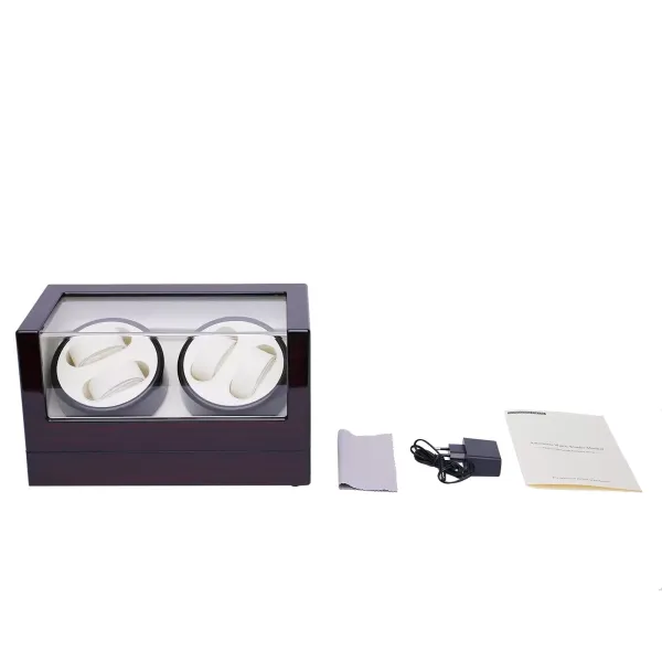 Caja giratoria para relojes automáticos, para 4 relojes, caja para guardar gafas, presentación con escaparate Caja giratoria para relojes automáticos, para 4 relojes, caja para guardar gafas, presentación con escaparate