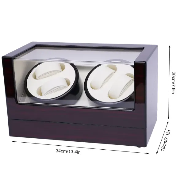 Caja giratoria para relojes automáticos, para 4 relojes, caja para guardar gafas, presentación con escaparate