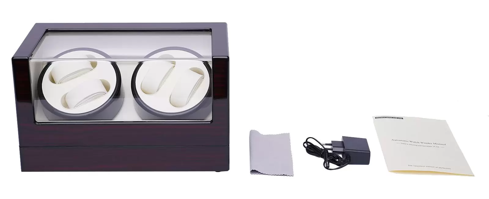 Caja giratoria para relojes automáticos, para 4 relojes, caja para guardar gafas, presentación con escaparate