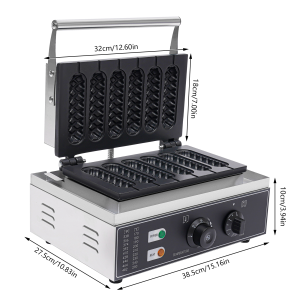 Gofrera de 220 V con mango y superficie antiadherente