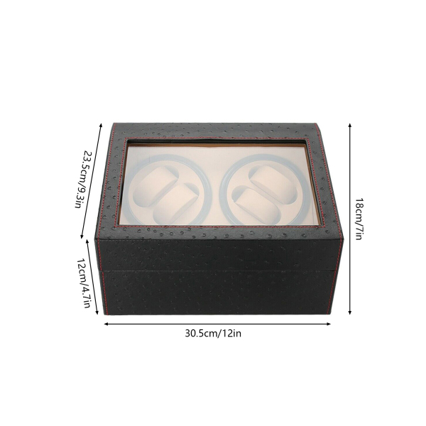 Expositor giratorio para relojes 4 + 6 relojes, caja de relojes de patrón de avestruz Expositor giratorio para relojes 4 + 6 relojes, caja de relojes de patrón de avestruz