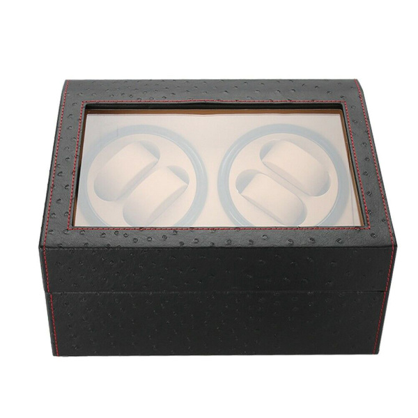 Expositor giratorio para relojes 4 + 6 relojes, caja de relojes de patrón de avestruz Expositor giratorio para relojes 4 + 6 relojes, caja de relojes de patrón de avestruz