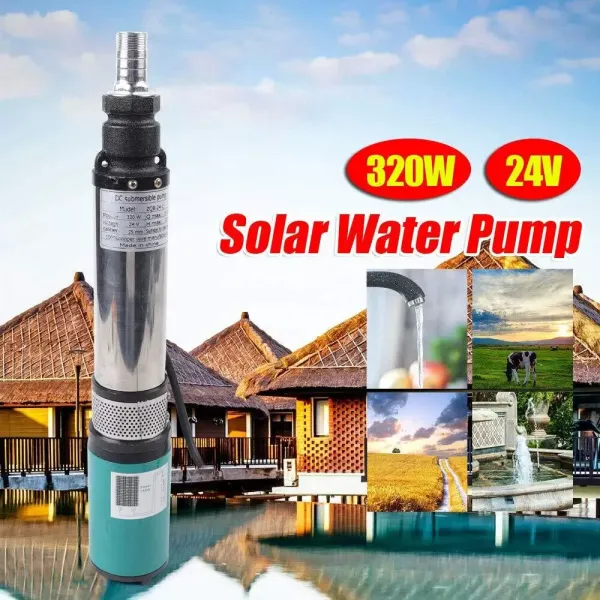 CNCEST 24V 320W Bomba sumergible solar Bomba de pozo profundo 5m³/h 25 m/ 82 ft CNCEST 24V 320W Bomba sumergible solar Bomba de pozo profundo 5m³/h 25 m/ 82 ft